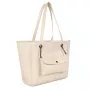 Laura Ashley Mala de ombro de mulher em pele sintética acolchoada cor creme - Relief Q LTD CRM (30x30x10 cm)