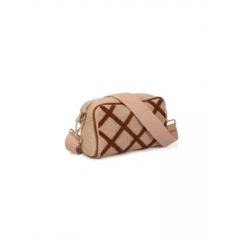 Mala Laura Ashley Lenore mulher acolchoada de pele sintética, mala de ombro, 23x15x9 cm