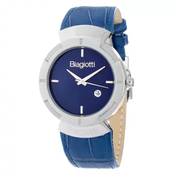 Relógio Laura Biagiotti homem LB0033M-02 40mm aço inoxidável quartzo analógico mostrador preto bracelete de pele