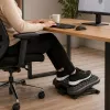 Repousa-pés Ergonómico Ajustável LEAN para Escritório com 3 Níveis de Nódulos de Massagem, Preto