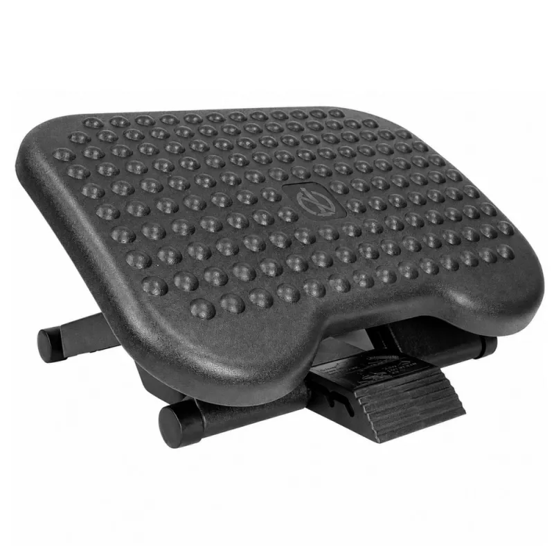 Repousa-pés Ergonómico Ajustável LEAN para Escritório com 3 Níveis de Nódulos de Massagem, Preto