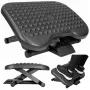 Repousa-pés Ergonómico Ajustável LEAN para Escritório com 3 Níveis de Nódulos de Massagem, Preto