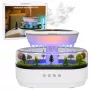LEAN Humidificador Difusor de aroma Efeito de chuva Luz LED com fonte de alimentação