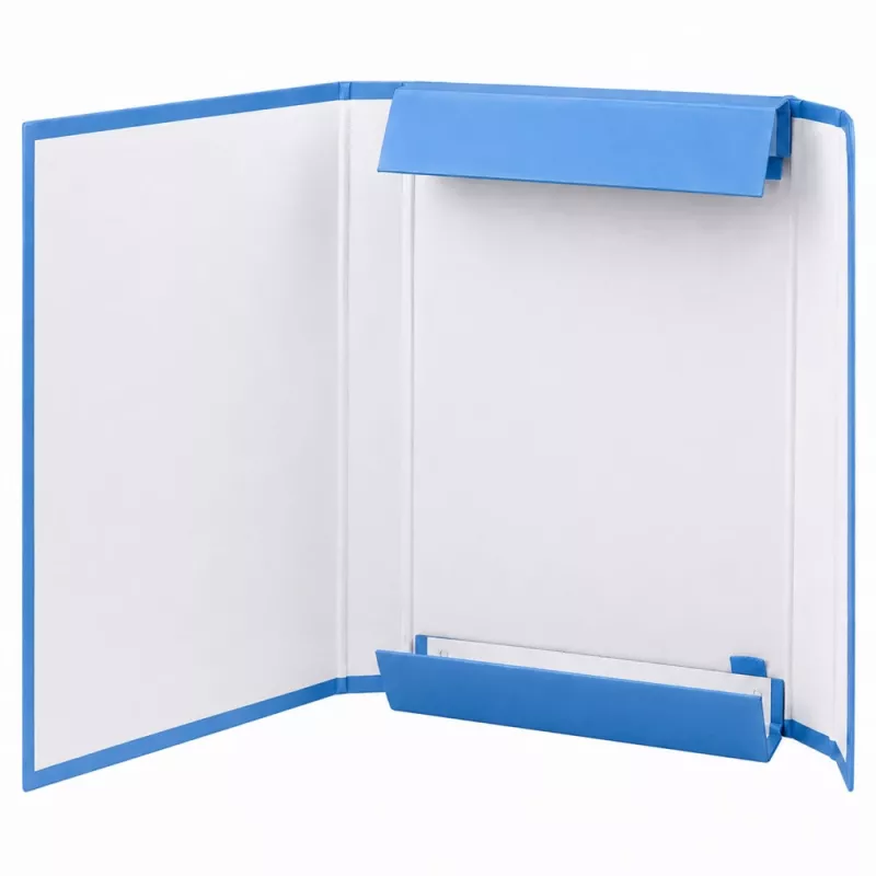 Dossier A4 azul LEAN com elástico, lombada 4,5 cm, cartão revestido, capacidade 450 folhas