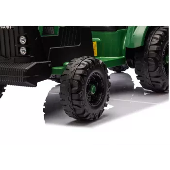 Trator a bateria 24V LEAN CARS com atrelado verde-escuro - CH9959B