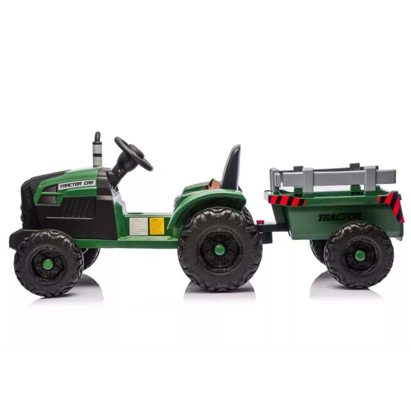Trator a bateria 24V LEAN CARS com atrelado verde-escuro - CH9959B