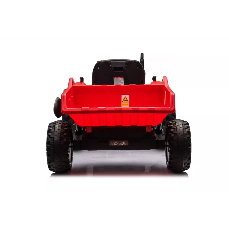 LEAN CARS trator a bateria 24V HC-306 vermelho com atrelado