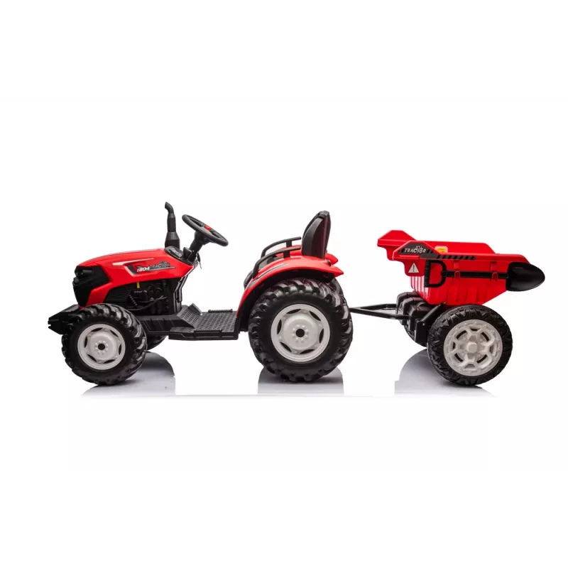 LEAN CARS trator a bateria 24V HC-306 vermelho com atrelado