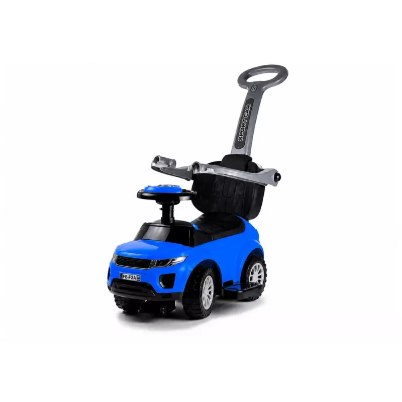 LEAN CARS 614W carro de passeio infantil com barra de empurrar e barra de direção para pais - azul