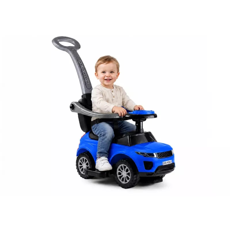 LEAN CARS 614W carro de passeio infantil com barra de empurrar e barra de direção para pais - azul
