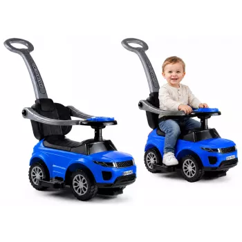 LEAN CARS 614W carro de passeio infantil com barra de empurrar e barra de direção para pais - azul