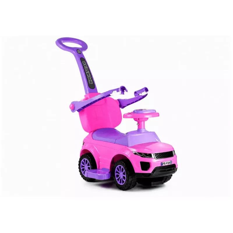 LEAN CARS 614W Carrinho de empurrar para crianças com barra para pais - rosa