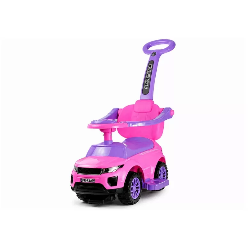 LEAN CARS 614W Carrinho de empurrar para crianças com barra para pais - rosa