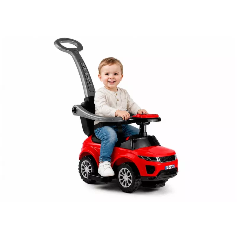 LEAN CARS 614W carro de passeio infantil com barra de empurrar - vermelho