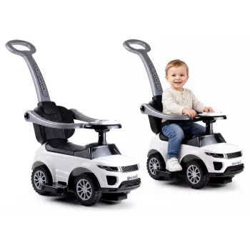 LEAN CARS 614W Carrinho de empurrar para crianças com barra para pais - branco