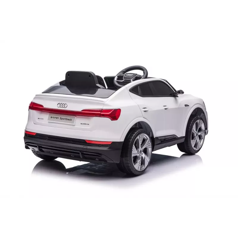 LEAN CARS Audi E-Tron Carro elétrico para criança branco QLS-6688 com luzes LED e leitor MP3