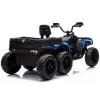 LEAN CARS Quad ATV a Bateria 6 Rodas com Atrelado JC606 24V 4x4 Azul