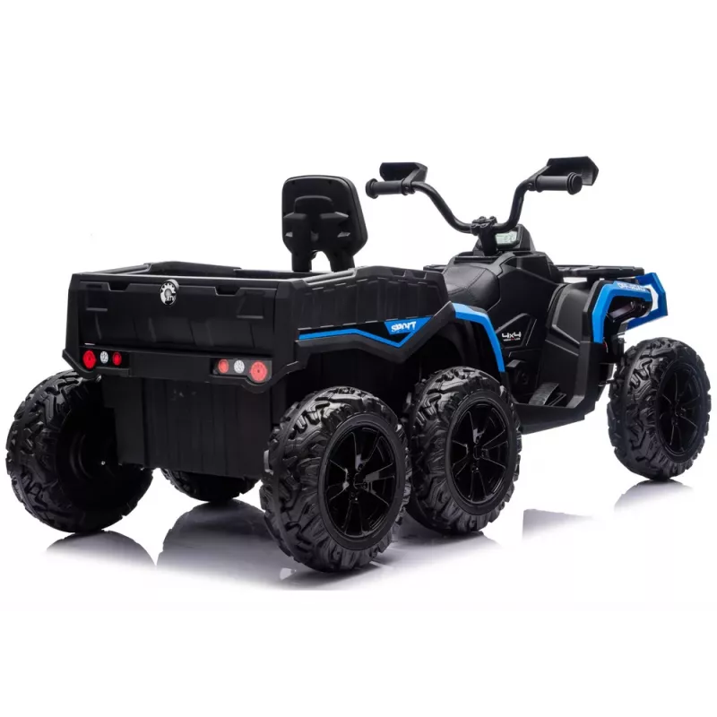 LEAN CARS Quad ATV a Bateria 6 Rodas com Atrelado JC606 24V 4x4 Azul