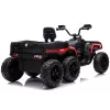 LEAN CARS Quad ATV a Bateria 6 Rodas com Atrelado JC606 24V 4x4 Vermelho