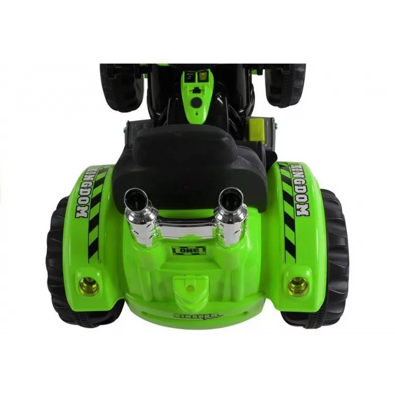 LEAN CARS Trator a Bateria com Caixa Traseira, Escavadora, Verde 3404