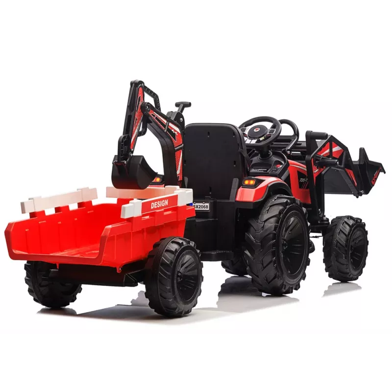 LEAN CARS Escavadora a Bateria com Atrelado SX2068 Vermelho