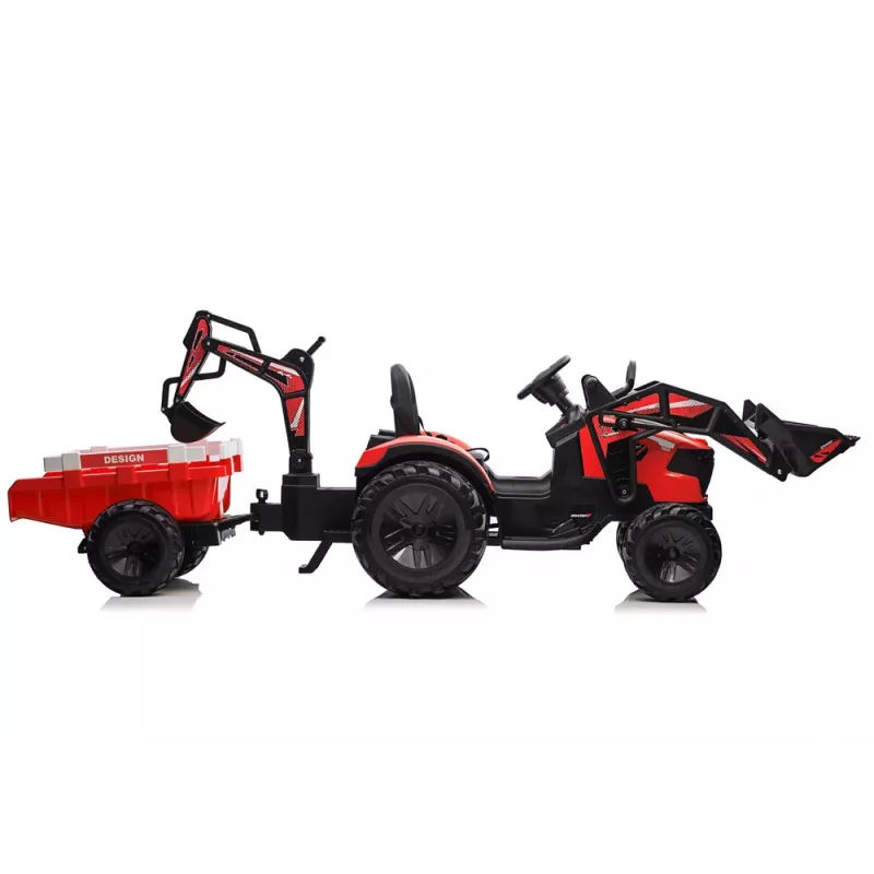 LEAN CARS Escavadora a Bateria com Atrelado SX2068 Vermelho