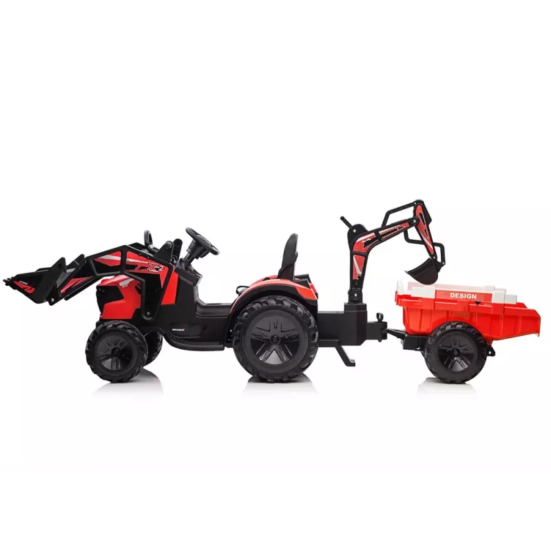 LEAN CARS Escavadora a Bateria com Atrelado SX2068 Vermelho