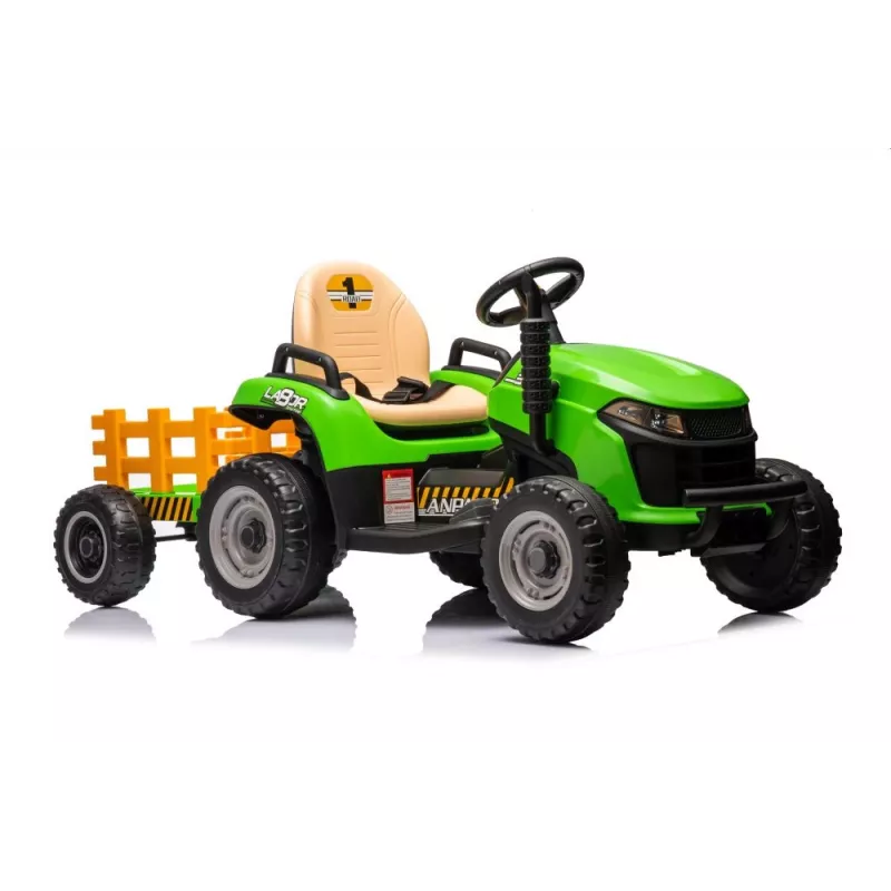 LEAN CARS Trator com bateria BBH-030 Verde 12V trator de passeio com comando remoto parental