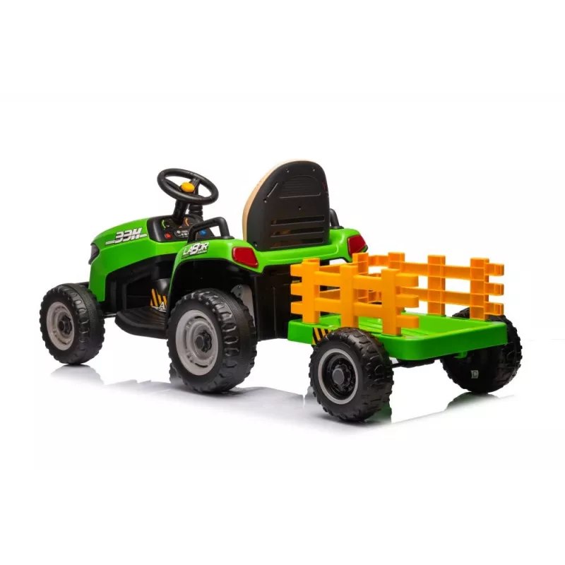 LEAN CARS Trator com bateria BBH-030 Verde 12V trator de passeio com comando remoto parental