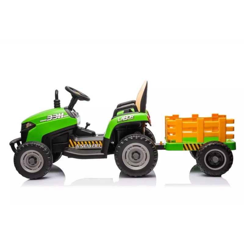 LEAN CARS Trator com bateria BBH-030 Verde 12V trator de passeio com comando remoto parental