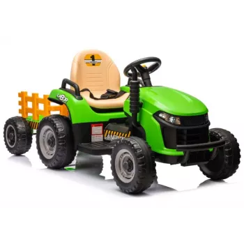 LEAN CARS Trator com bateria BBH-030 Verde 12V trator de passeio com comando remoto parental
