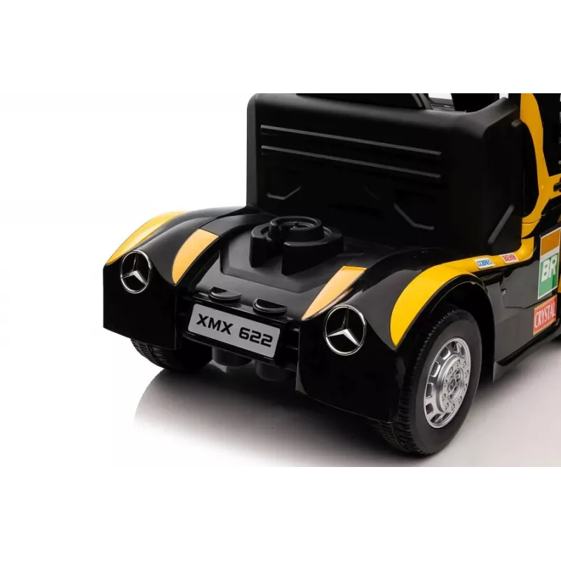 LEAN CARS Camião a Bateria Mercedes XMX622 Amarelo Luzes LED