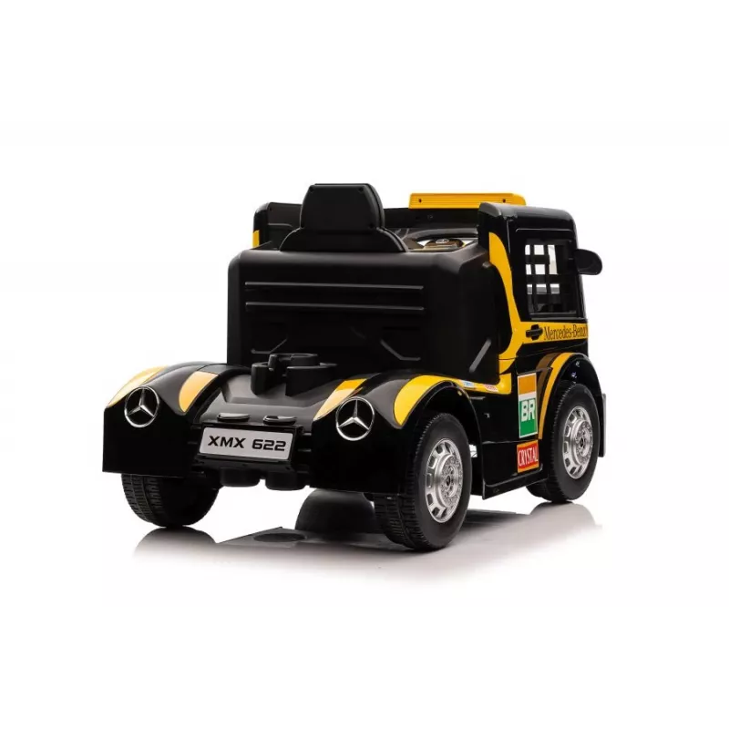 LEAN CARS Camião a Bateria Mercedes XMX622 Amarelo Luzes LED