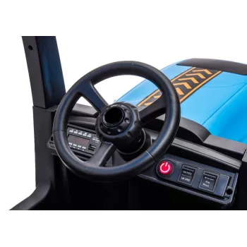 LEAN CARS trator a bateria A011 24V azul – carro elétrico para criança com 2 motores de 200W, comando, luzes LED, Bluetooth
