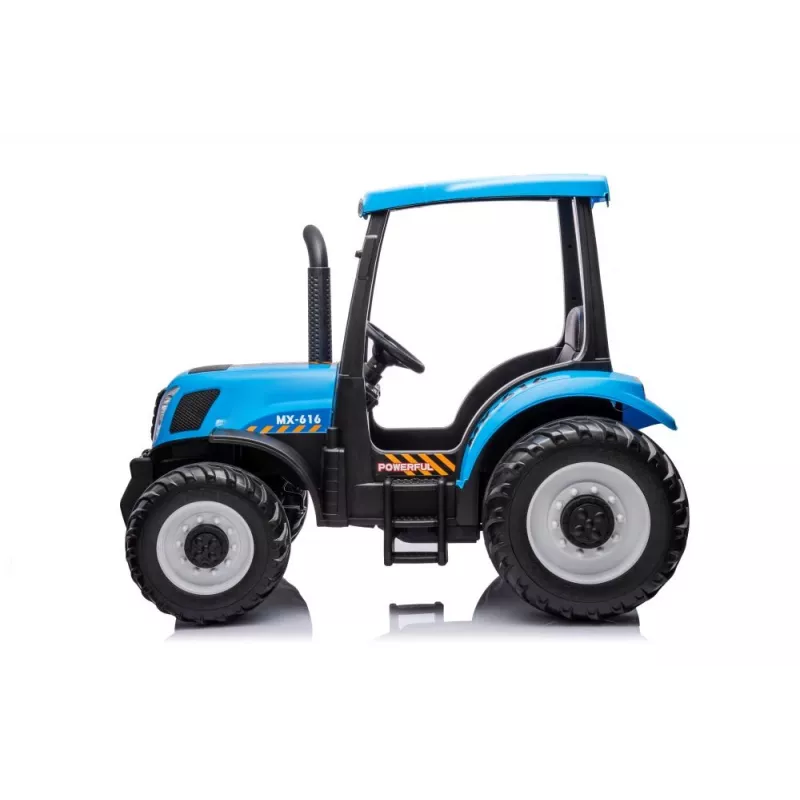 Lean Toys A011 trator a bateria 24V brinquedo de montar, motores 2x200W, telecomando 2,4G, faróis, azul
