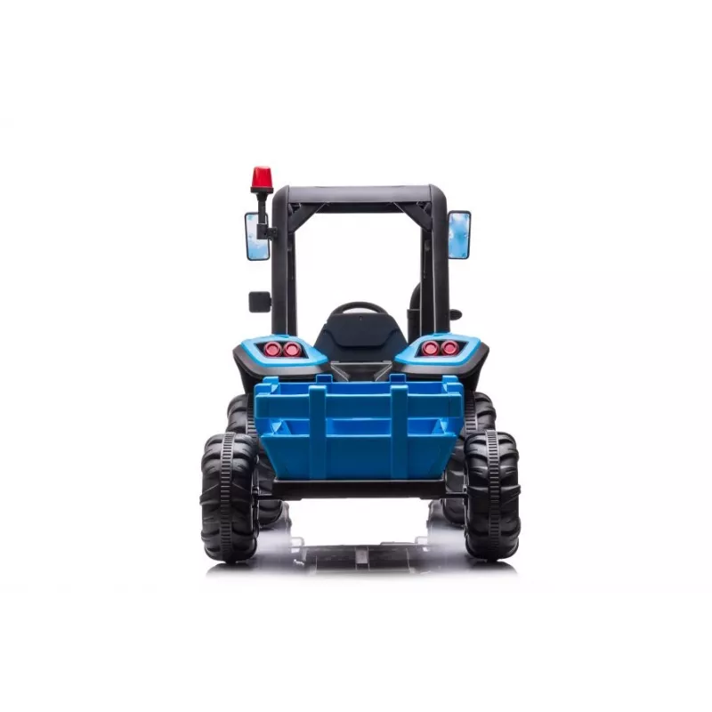 LEAN CARS Trator com bateria BLT-206 azul 12V trator de passeio com atrelado e comando
