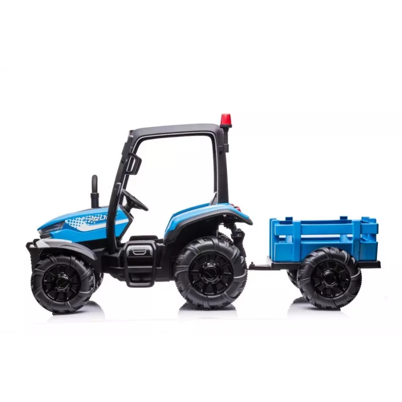 LEAN CARS Trator com bateria BLT-206 azul 12V trator de passeio com atrelado e comando