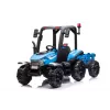 LEAN CARS Trator com bateria BLT-206 azul 12V trator de passeio com atrelado e comando