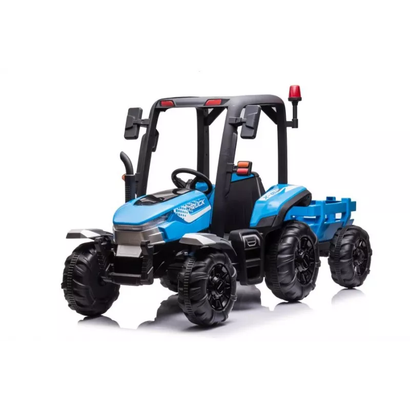 LEAN CARS Trator com bateria BLT-206 azul 12V trator de passeio com atrelado e comando