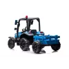 LEAN CARS Trator com bateria BLT-206 azul 12V trator de passeio com atrelado e comando