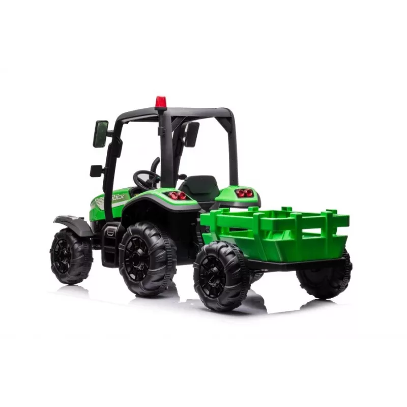 LEAN CARS trator a bateria BLT-206 verde com atrelado removível, veículo para criança 12V para 3-8 anos, 2x45W, rodas EVA, comando