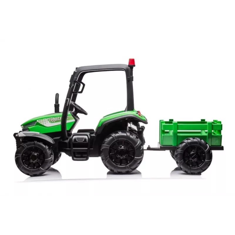 LEAN CARS trator a bateria BLT-206 verde com atrelado removível, veículo para criança 12V para 3-8 anos, 2x45W, rodas EVA, comando