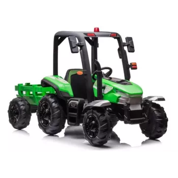 LEAN CARS trator a bateria BLT-206 verde com atrelado removível, veículo para criança 12V para 3-8 anos, 2x45W, rodas EVA, comando