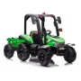 LEAN CARS trator a bateria BLT-206 verde com atrelado removível, veículo para criança 12V para 3-8 anos, 2x45W, rodas EVA, comando