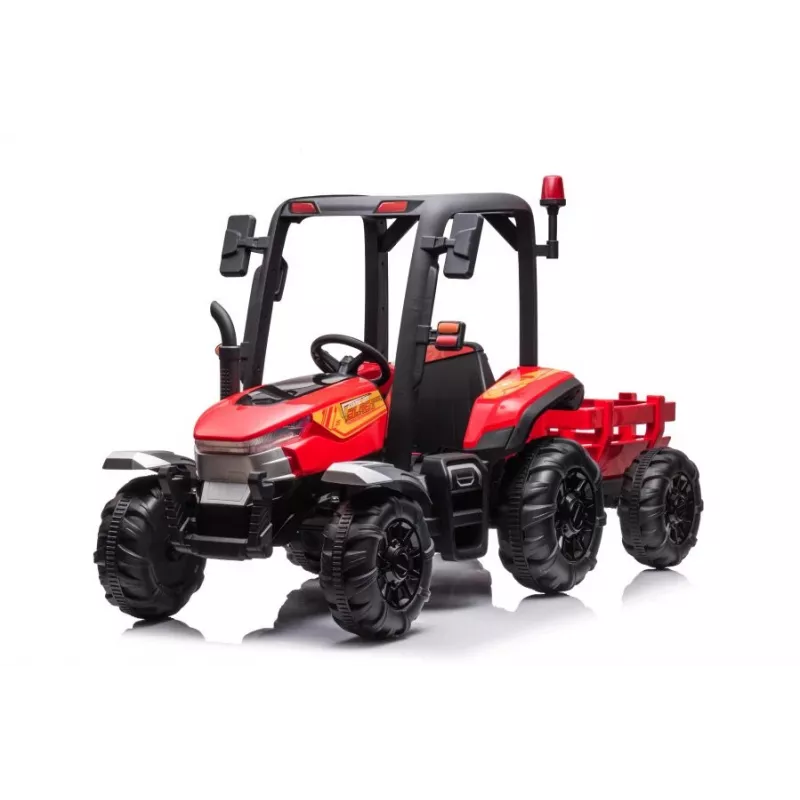 LEAN CARS trator a bateria BLT-206 vermelho, 12V 7Ah, 2x35W, carro elétrico para criança com comando e atrelado