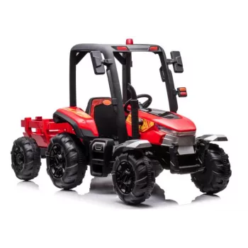 LEAN CARS trator a bateria BLT-206 vermelho, 12V 7Ah, 2x35W, carro elétrico para criança com comando e atrelado