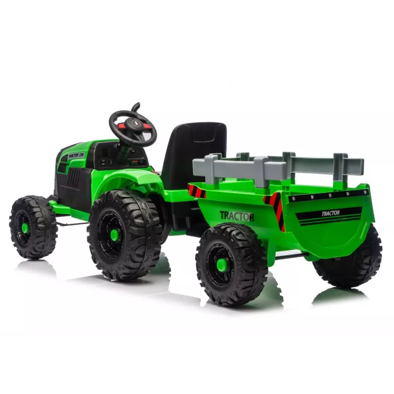 LEAN CARS CH9959B Trator a bateria com atrelado Verde-claro 24V