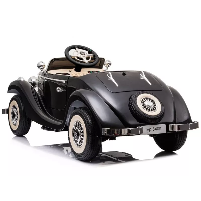 LEAN CARS Carro Elétrico para Crianças Mercedes 540K Classic Premium Luzes LED MP3 Preto