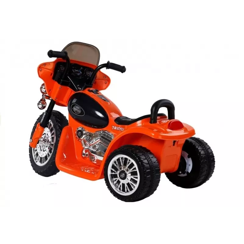 LEAN CARS Mota Elétrica a Bateria JT568 Polícia Laranja LED