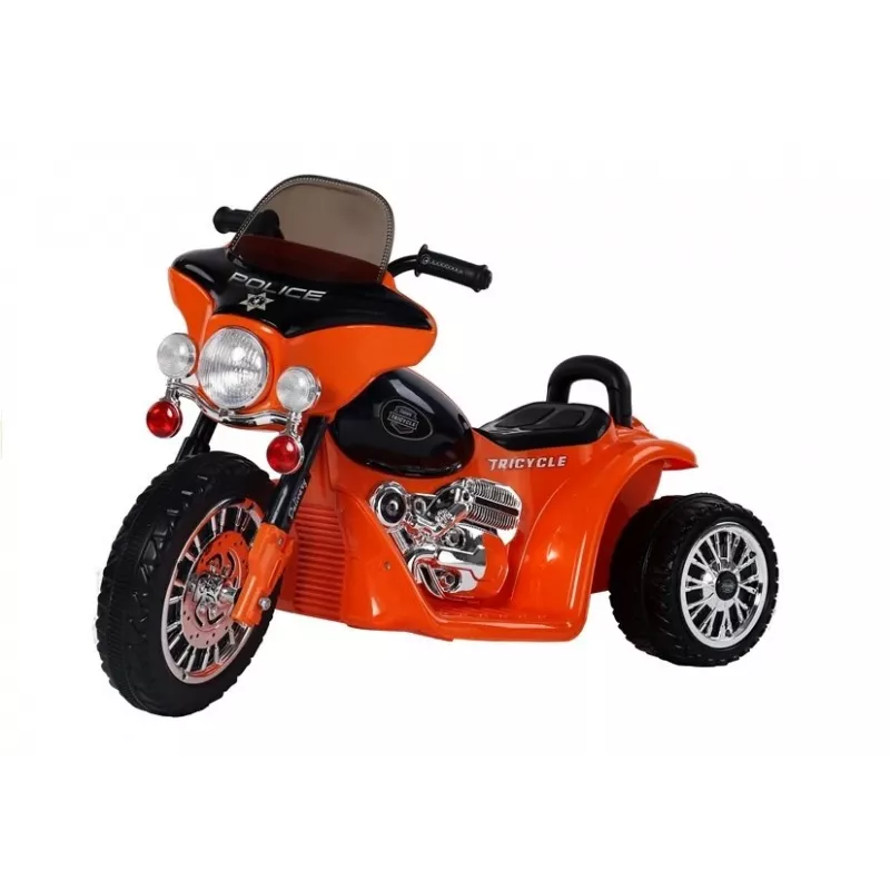 LEAN CARS Mota Elétrica a Bateria JT568 Polícia Laranja LED